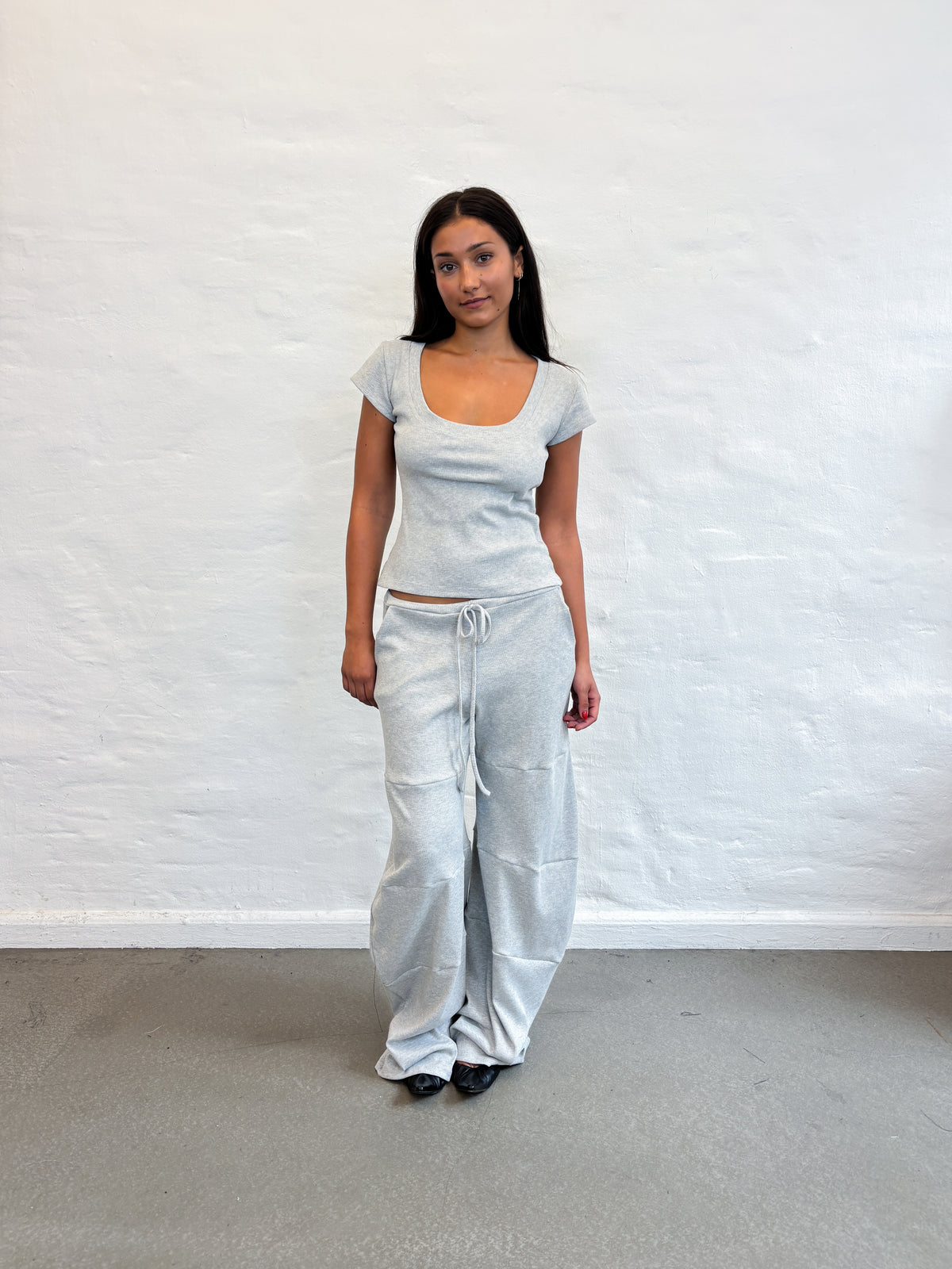 POLLY TEE GREY RIB