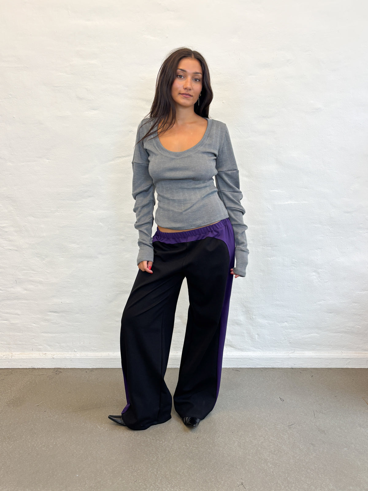 HUNNIE TOP GREY MERINO