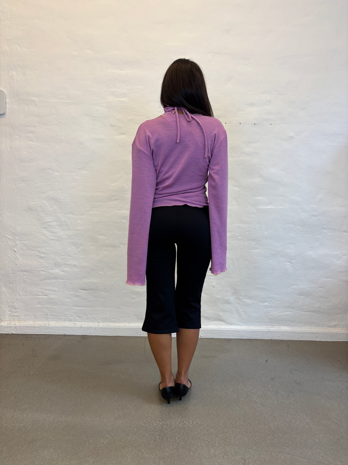 WRAP TOP PINK MERINO