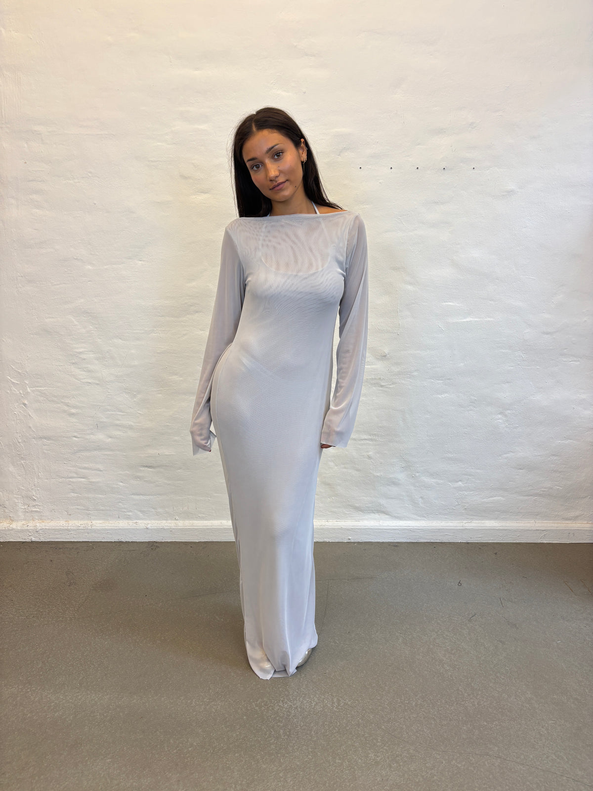 ALBA DRESS W BRA LIGHT GREY