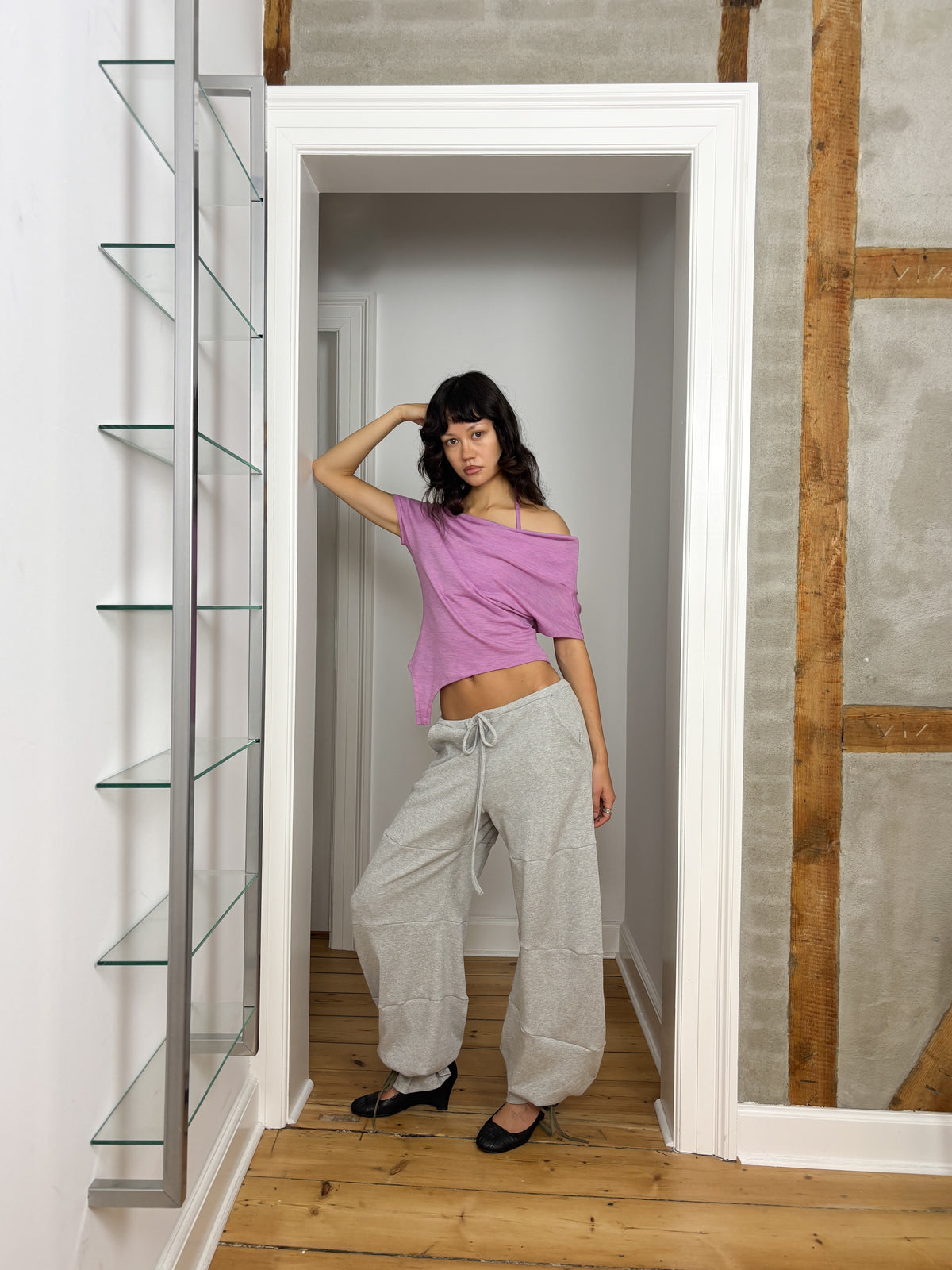 HUNNIE PANTS GREY RIB