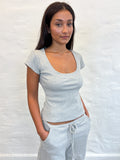 POLLY TEE GREY RIB