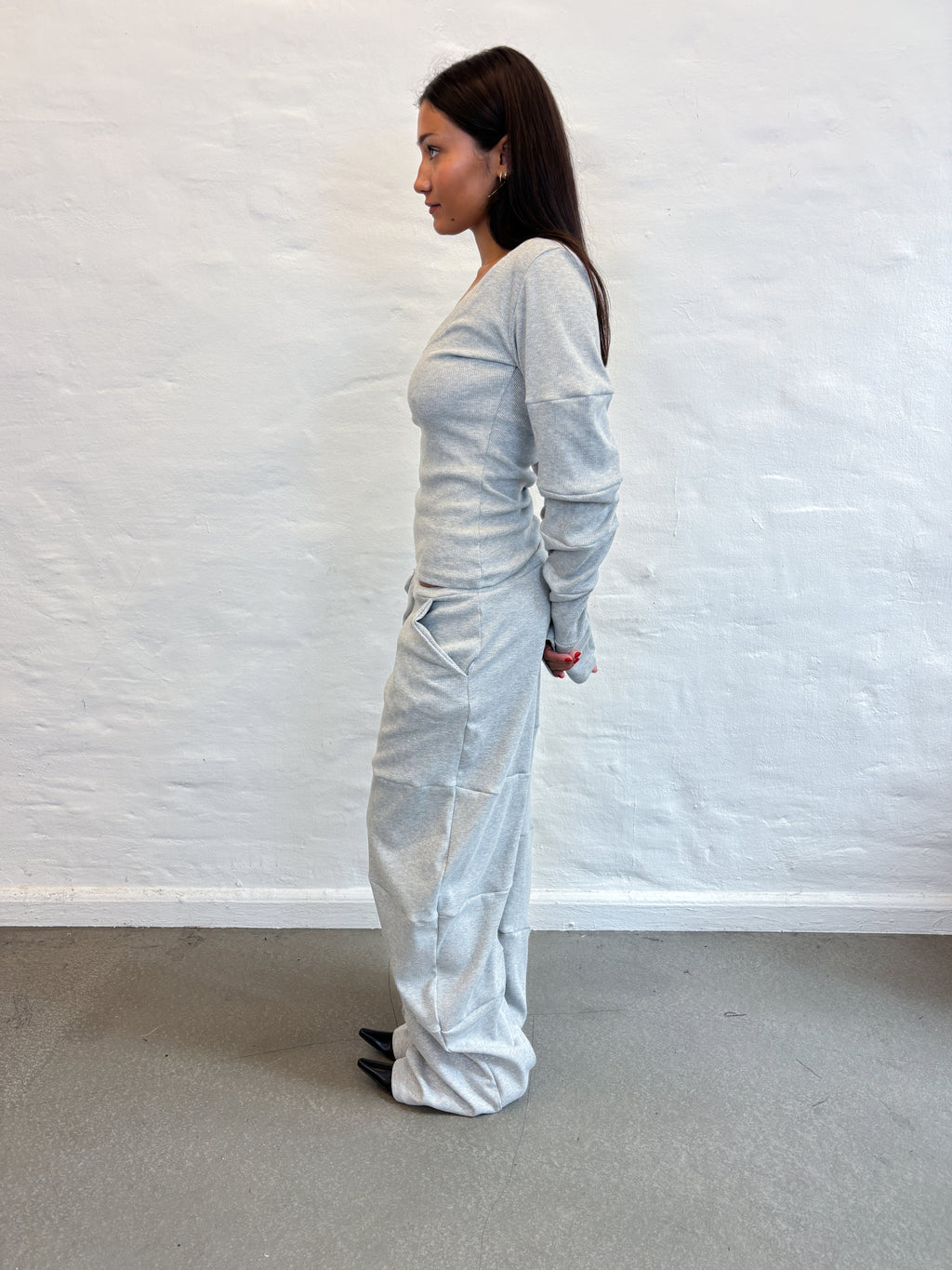 HUNNIE PANTS GREY RIB